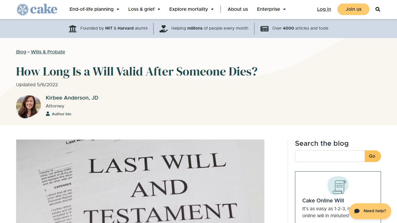 How Long Is a Will Valid After Someone Dies? | Cake Blog