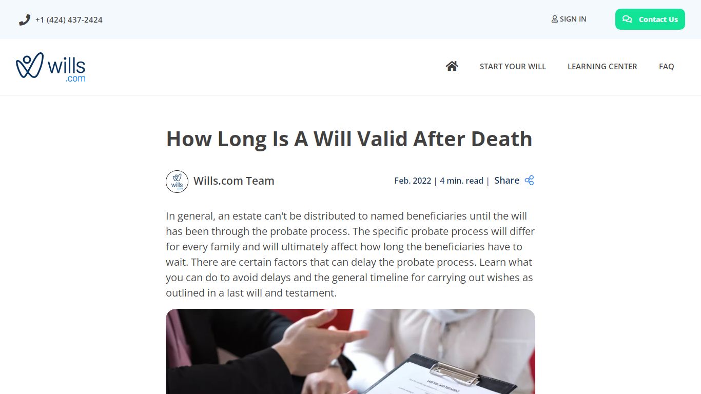 How Long Is A Will Valid After Death - Wills.com